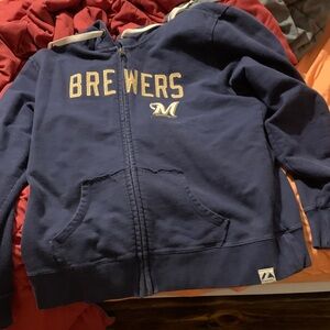 Brewers Kids Navy Blue Hoodie